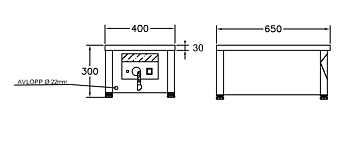 GastroTeknik - Vattenbad - 400x650x300mm - Placering på bänk