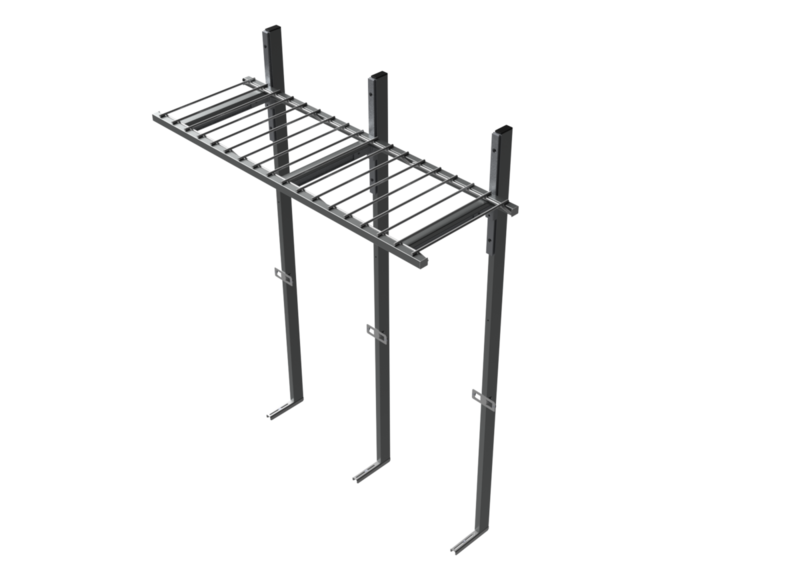 Molins Galleröverhylla dubbel 400mm djup med aluminium upphängning