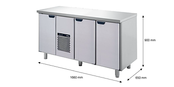 Porkka - Kylbänk GNH - Kylaggregat, 3 Moduler - Mått: 1660 x 650 x 900 mm