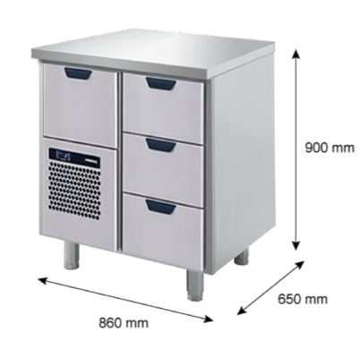 Porkka - Kylbänk GNH - Kylaggregat, 1 Modul - Mått: 860 x 650 x 900 mm - 15