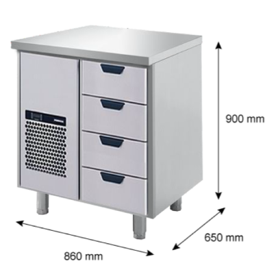 Porkka - Kylbänk GNH - Kylaggregat, 1 Modul - Mått: 860 x 650 x 900 mm - 12