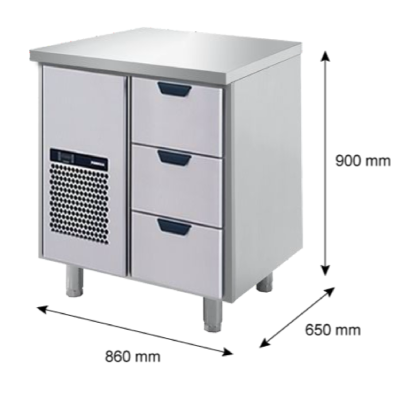 Porkka - Kylbänk GNH - Kylaggregat, 1 Modul - Mått: 860 x 650 x 900 mm - 11