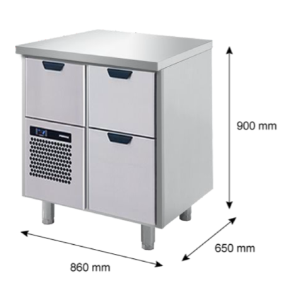 Porkka - Kylbänk GNH - Kylaggregat, 1 Modul - Mått: 860 x 650 x 900 mm - 14