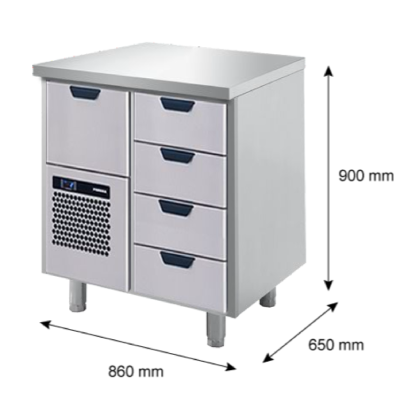 Porkka - Kylbänk GNH - Kylaggregat, 1 Modul - Mått: 860 x 650 x 900 mm - 16