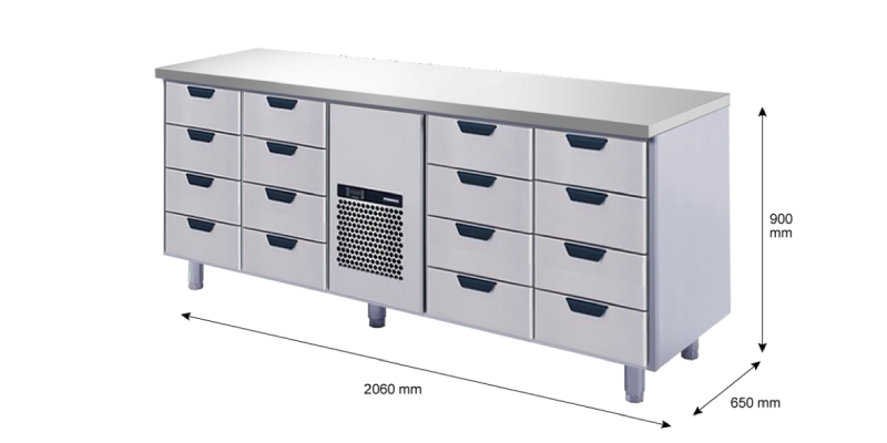 Porkka - Kylbänk GNH - Kylaggregat, 4 Moduler - Mått: 2060 x 650 x 900 mm - 256
