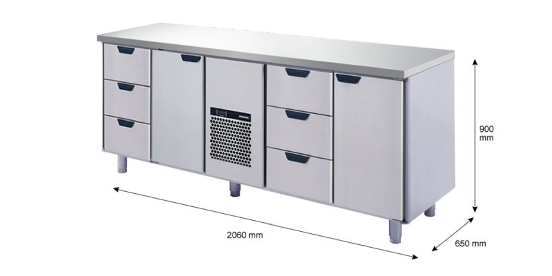 Porkka - Kylbänk GNH - Kylaggregat, 4 Moduler - Mått: 2060 x 650 x 900 mm - 137