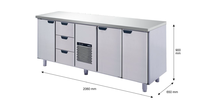 Porkka - Kylbänk GNH - Kylaggregat, 4 Moduler - Mått: 2060 x 650 x 900 mm - 33