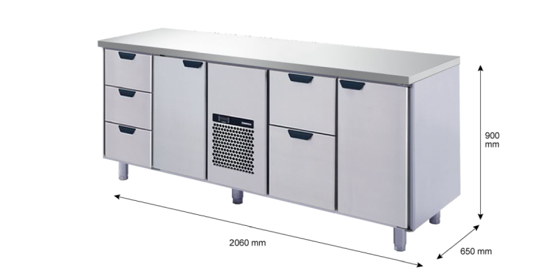 Porkka - Kylbänk GNH - Kylaggregat, 4 Moduler - Mått: 2060 x 650 x 900 mm - 133