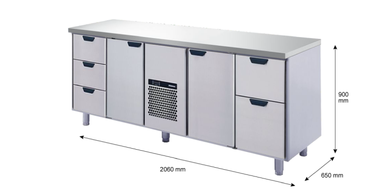 Porkka - Kylbänk GNH - Kylaggregat, 4 Moduler - Mått: 2060 x 650 x 900 mm - 130