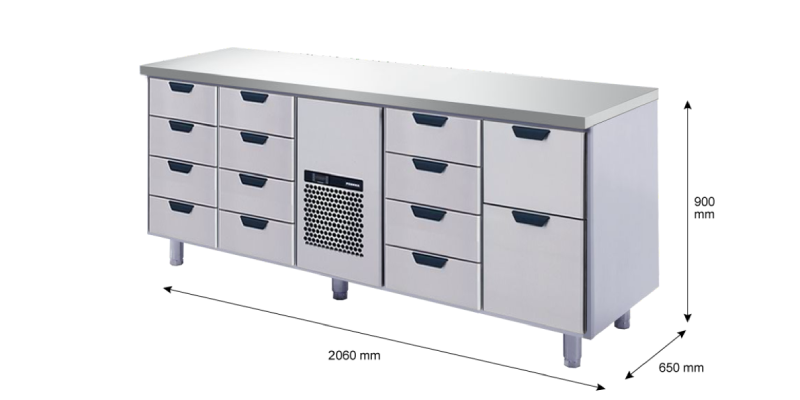 Porkka - Kylbänk GNH - Kylaggregat, 4 Moduler - Mått: 2060 x 650 x 900 mm - 254