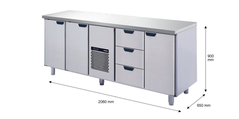 Porkka - Kylbänk GNH - Kylaggregat, 4 Moduler - Mått: 2060 x 650 x 900 mm - 9