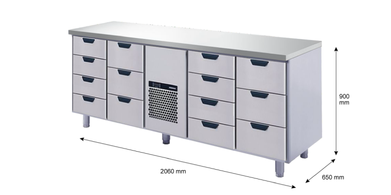 Porkka - Kylbänk GNH - Kylaggregat, 4 Moduler - Mått: 2060 x 650 x 900 mm - 239