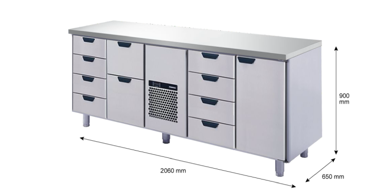Porkka - Kylbänk GNH - Kylaggregat, 4 Moduler - Mått: 2060 x 650 x 900 mm - 221