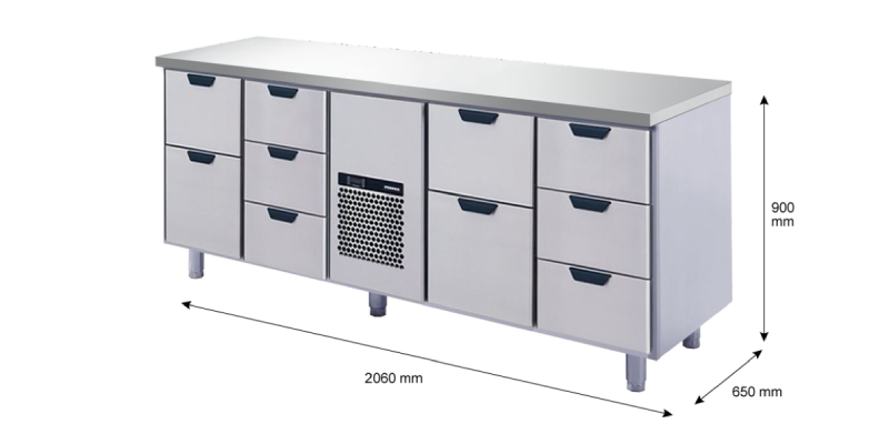 Porkka - Kylbänk GNH - Kylaggregat, 4 Moduler - Mått: 2060 x 650 x 900 mm - 103