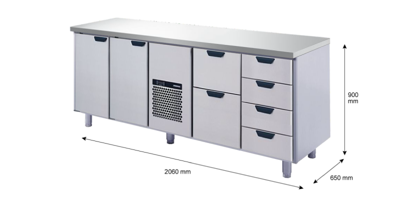 Porkka - Kylbänk GNH - Kylaggregat, 4 Moduler - Mått: 2060 x 650 x 900 mm - 8