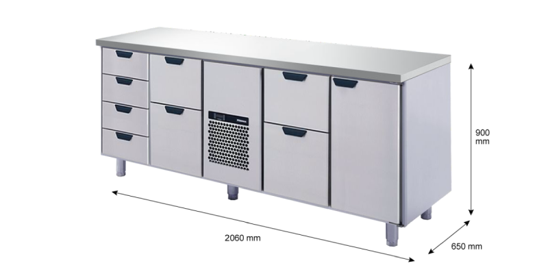 Porkka - Kylbänk GNH - Kylaggregat, 4 Moduler - Mått: 2060 x 650 x 900 mm - 213