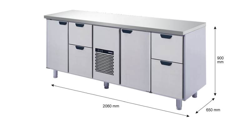 Porkka - Kylbänk GNH - Kylaggregat, 4 Moduler - Mått: 2060 x 650 x 900 mm - 18