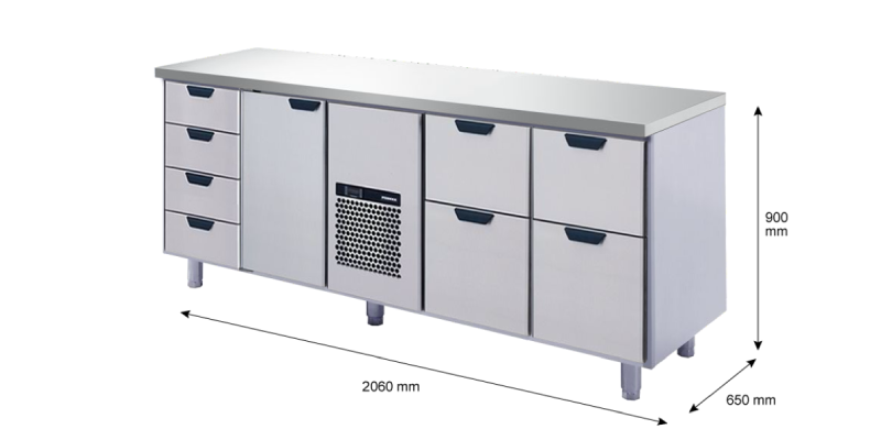 Porkka - Kylbänk GNH - Kylaggregat, 4 Moduler - Mått: 2060 x 650 x 900 mm - 198