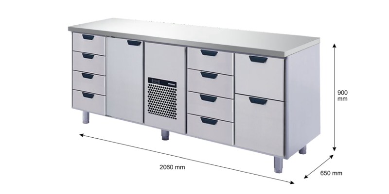 Porkka - Kylbänk GNH - Kylaggregat, 4 Moduler - Mått: 2060 x 650 x 900 mm - 206