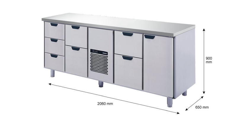 Porkka - Kylbänk GNH - Kylaggregat, 4 Moduler - Mått: 2060 x 650 x 900 mm - 149