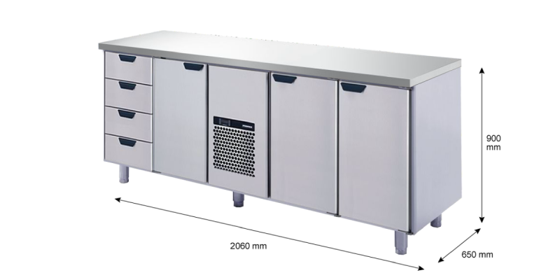 Porkka - Kylbänk GNH - Kylaggregat, 4 Moduler - Mått: 2060 x 650 x 900 mm - 193