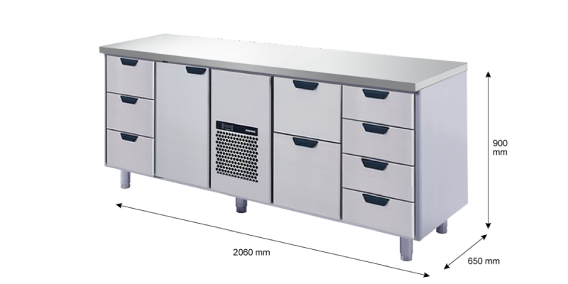 Porkka - Kylbänk GNH - Kylaggregat, 4 Moduler - Mått: 2060 x 650 x 900 mm - 136