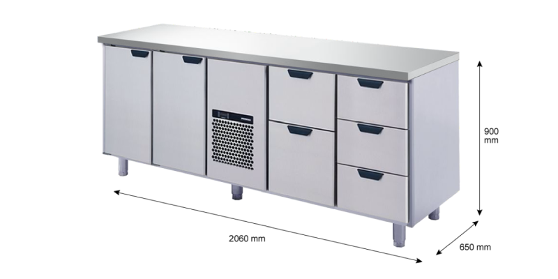 Porkka - Kylbänk GNH - Kylaggregat, 4 Moduler - Mått: 2060 x 650 x 900 mm - 7