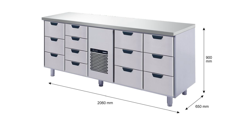 Porkka - Kylbänk GNH - Kylaggregat, 4 Moduler - Mått: 2060 x 650 x 900 mm - 187