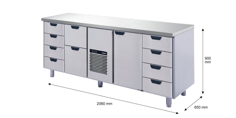 Porkka - Kylbänk GNH - Kylaggregat, 4 Moduler - Mått: 2060 x 650 x 900 mm - 212