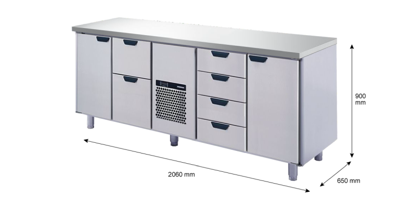 Porkka - Kylbänk GNH - Kylaggregat, 4 Moduler - Mått: 2060 x 650 x 900 mm - 29