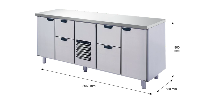 Porkka - Kylbänk GNH - Kylaggregat, 4 Moduler - Mått: 2060 x 650 x 900 mm - 21