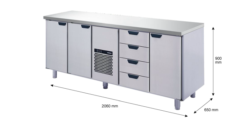 Porkka - Kylbänk GNH - Kylaggregat, 4 Moduler - Mått: 2060 x 650 x 900 mm - 13