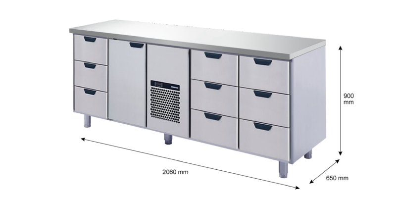 Porkka - Kylbänk GNH - Kylaggregat, 4 Moduler - Mått: 2060 x 650 x 900 mm - 139
