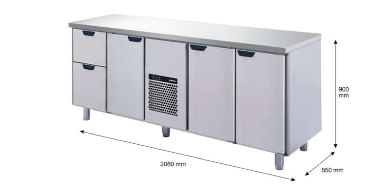 Porkka - Kylbänk GNH - Kylaggregat, 4 Moduler - Mått: 2060 x 650 x 900 mm - 65
