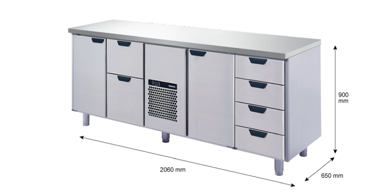 Porkka - Kylbänk GNH - Kylaggregat, 4 Moduler - Mått: 2060 x 650 x 900 mm - 20