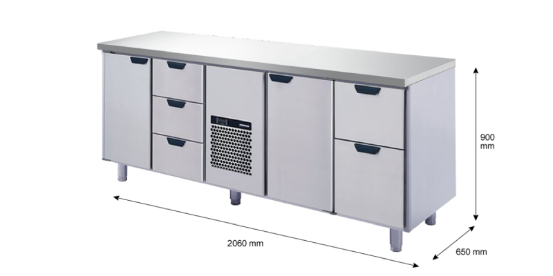 Porkka - Kylbänk GNH - Kylaggregat, 4 Moduler - Mått: 2060 x 650 x 900 mm - 34