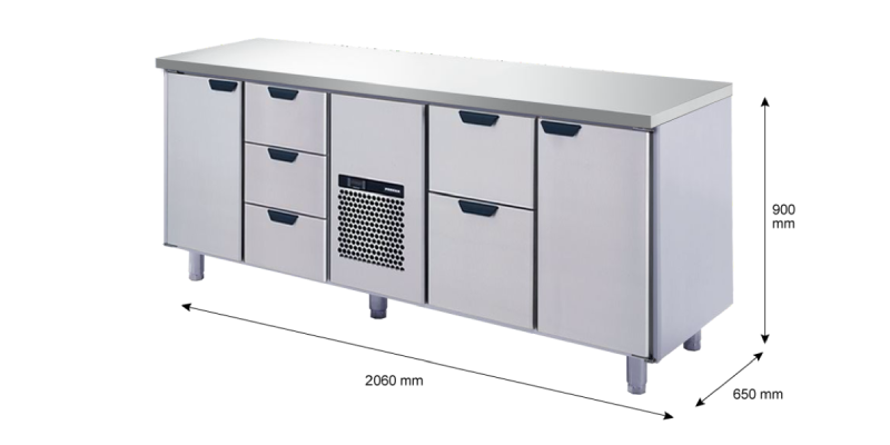 Porkka - Kylbänk GNH - Kylaggregat, 4 Moduler - Mått: 2060 x 650 x 900 mm - 37