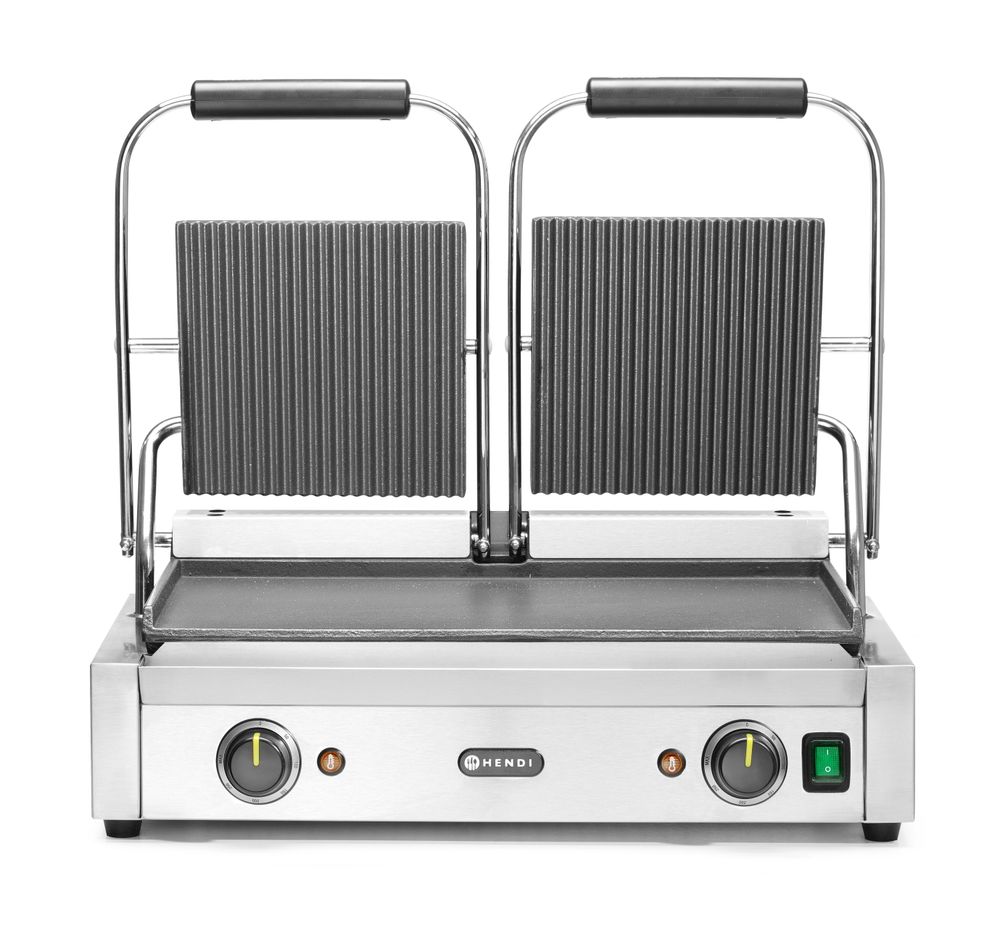 Klämmgrill -  Dubbel, räfflad - 570x375x(h)216