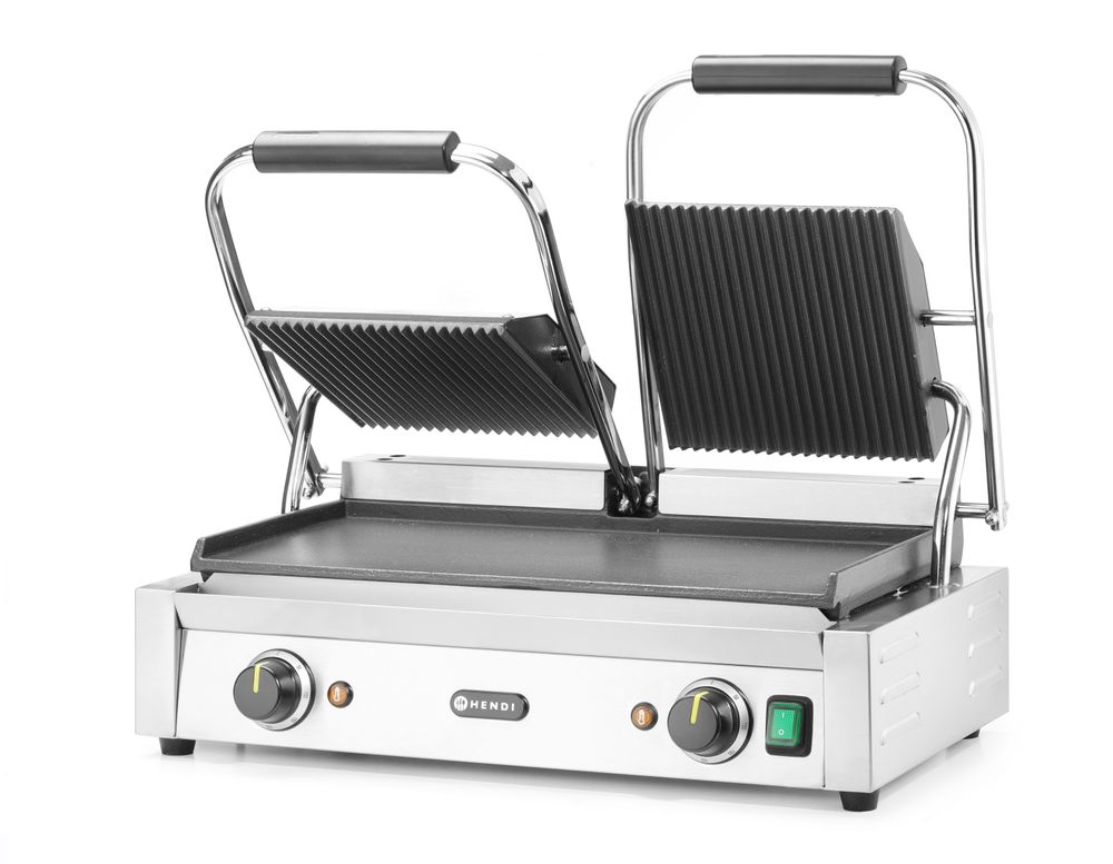 Klämmgrill -  Dubbel, räfflad - 570x375x(h)216 - 3