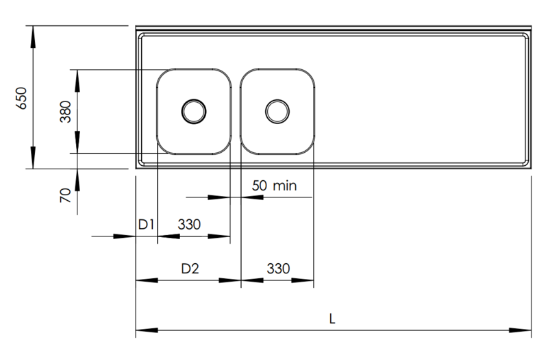 Molins bänk med DE-33 och DE-33 650mm djup - 2