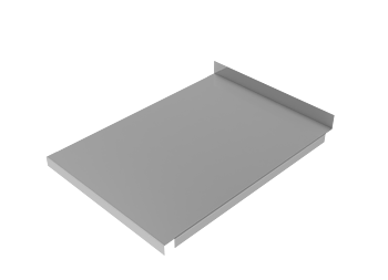 Rostfri slät underhylla, hög bakkant dim 200x564mm