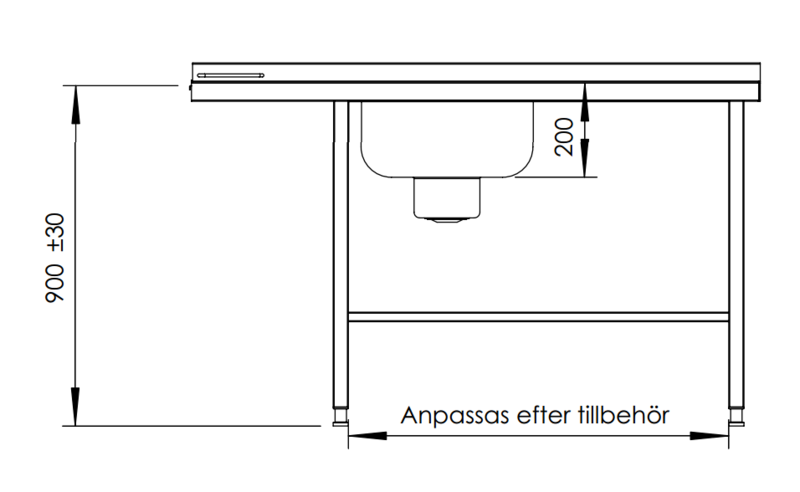 Molins Inmatningsbänk med DE-45 650mm djup - 3