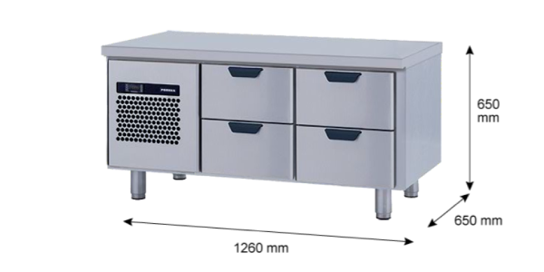 Porkka - Grillkylbänk GNL - Kylaggregat, 2 Moduler - Mått: 1260 x 650 x 650 mm - 14