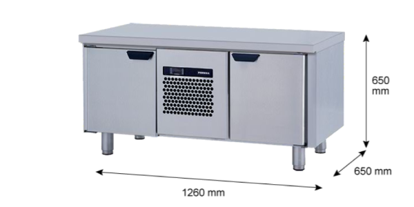 Porkka - Grillkylbänk GNL - Kylaggregat, 2 Moduler - Mått: 1260 x 650 x 650 mm