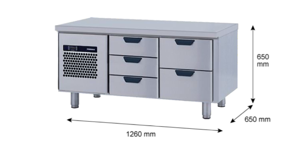 Porkka - Grillkylbänk GNL - Kylaggregat, 2 Moduler - Mått: 1260 x 650 x 650 mm - 17