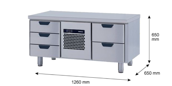 Porkka - Grillkylbänk GNL - Kylaggregat, 2 Moduler - Mått: 1260 x 650 x 650 mm - 8