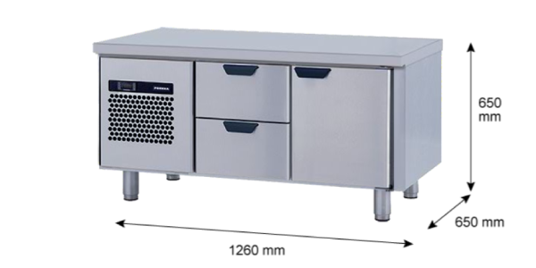 Porkka - Grillkylbänk GNL - Kylaggregat, 2 Moduler - Mått: 1260 x 650 x 650 mm - 13