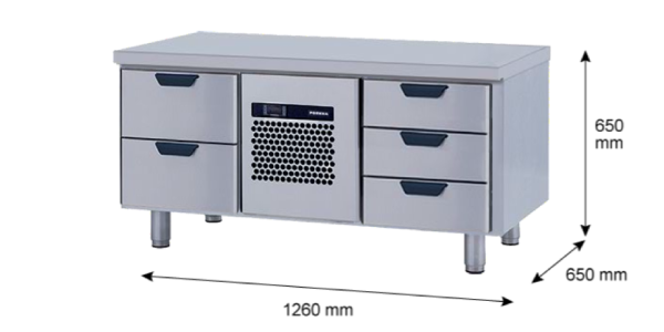 Porkka - Grillkylbänk GNL - Kylaggregat, 2 Moduler - Mått: 1260 x 650 x 650 mm - 6