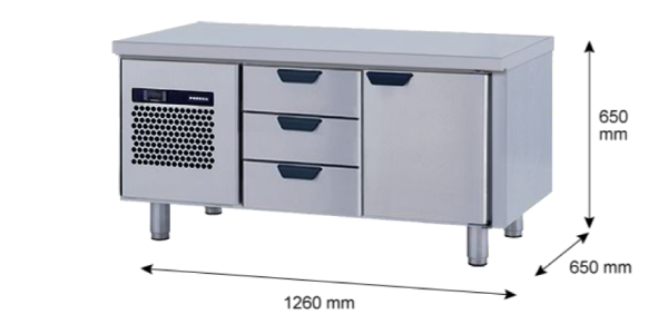 Porkka - Grillkylbänk GNL - Kylaggregat, 2 Moduler - Mått: 1260 x 650 x 650 mm - 16