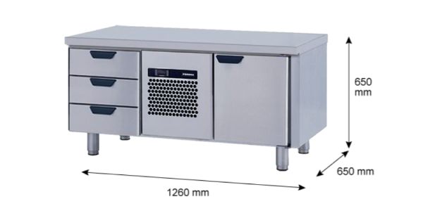 Porkka - Grillkylbänk GNL - Kylaggregat, 2 Moduler - Mått: 1260 x 650 x 650 mm - 7